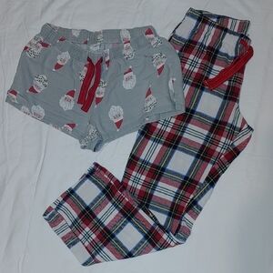 Old Navy Festive Santa and Plaid Pajama Set - Gray and Red